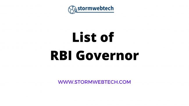 RBI Governor list from 1935 to 2021, list of governors of rbi, list of governors of reserve bank of india.