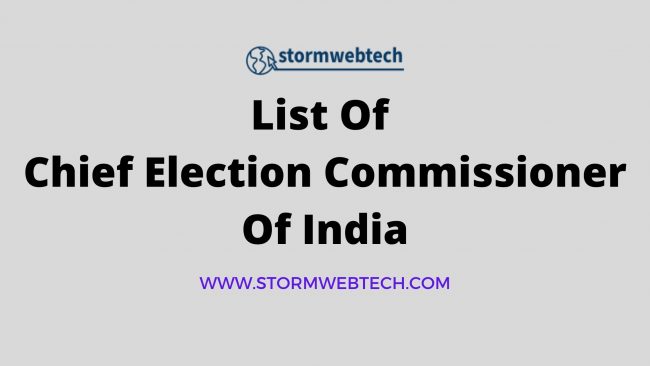 list of chief election commissioner of india, Chief Election Commissioner of India List, first Chief Election Commissioner of India