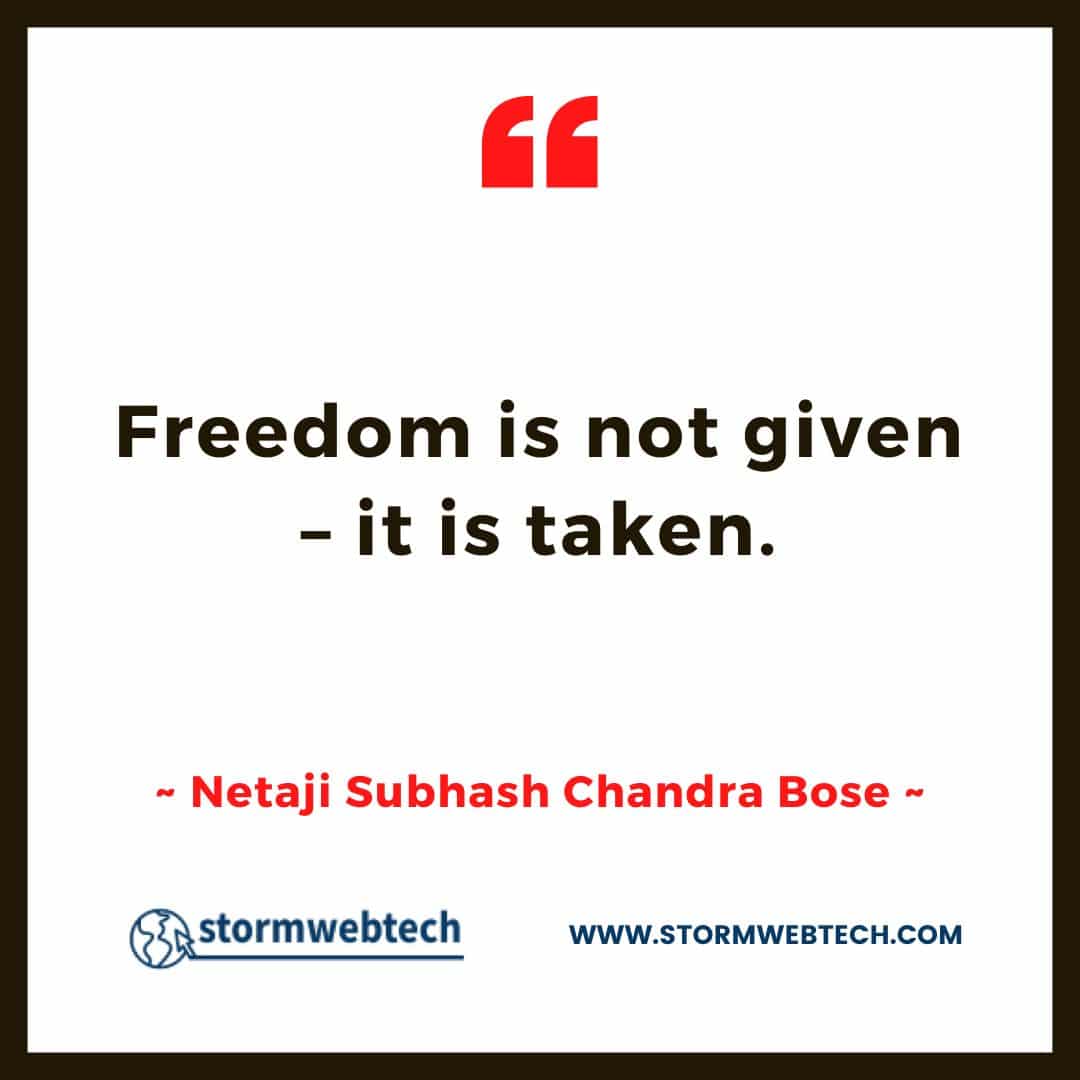 Netaji Subhash Chandra Bose Quotes in english, Motivational Quotes Of Subhash Chandra Bose In English, Subhash Chandra Bose thoughts, Subhash Chandra Bose Slogan in english