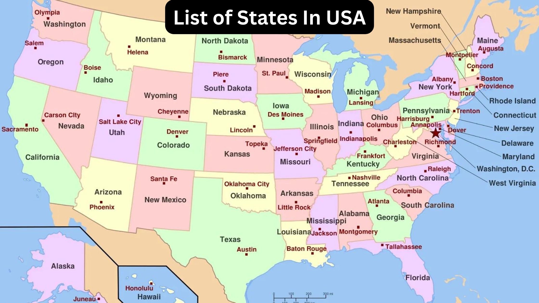 List of US states and capitals, List Of USA states, List Of USA states and capitals, US States List With Capitals, list of states in usa